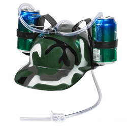 Camouflage Drinking Helmet w/Straws