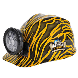 Orange/Black Tiger Print Toy Miner's Helmet